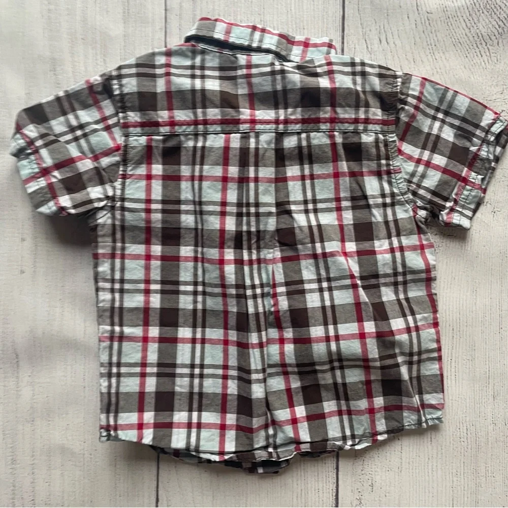 Gymboree Rescue Team Butto Pocket Plaid Shirt Size  18-24 months